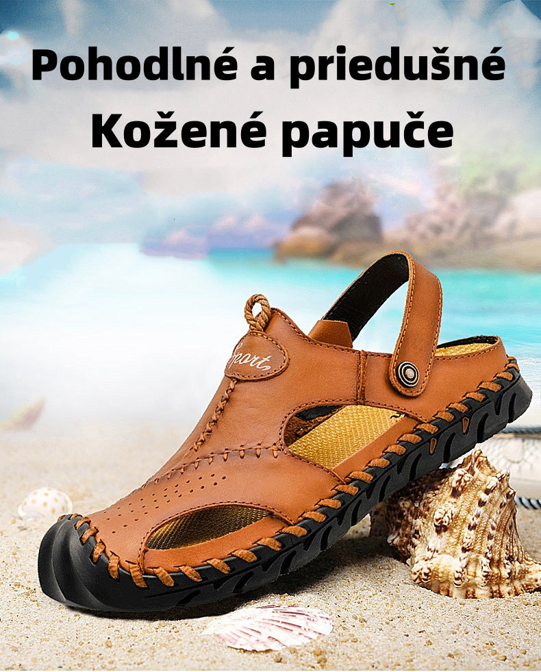 【⏰Nové kožené papuče sú v zľave za polovičnú cenu, po obmedzenú dobu, dnes! 】Vyrobené z vysoko kvalitnej hovädzej kože, je pohodlné a priedušné a dokáže zmierniť únavu nôh. Najlepšie topánky na leto