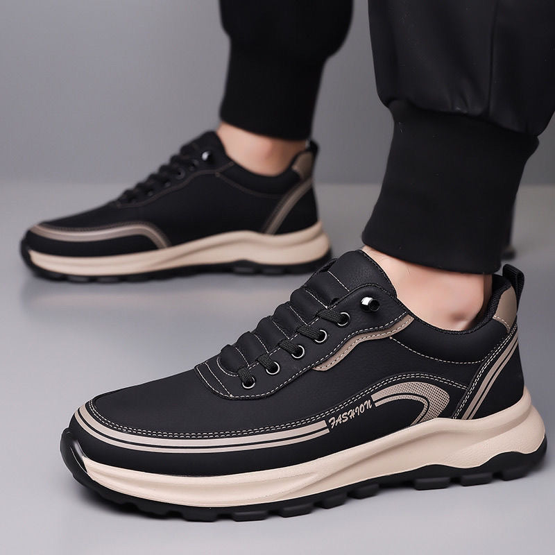 ⏰Μαύρα 50% έκπτωση👟 Παπούτσια πεζοπορίας, δέρμα υψηλής ποιότητας, ραμμένα στο χέρι