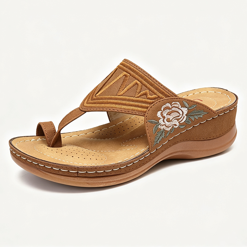 【🔥Oferta especial a mitad de precio🎁】🔥Sandalias retro bordadas de verano | Frescas y transpirables | Soporte ergonómico para el arco del pie | Sin fatiga para caminar todo el día | Antideslizantes y cómodas ✅