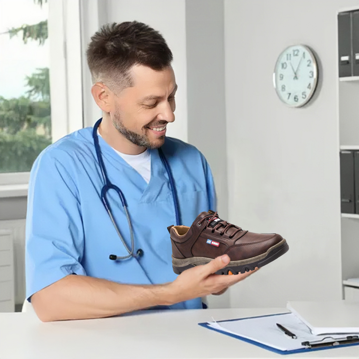 【⏰50% reducere astăzi - se încheie în curând】 Pantofi ortopedici cu design ergonomic - piele de înaltă calitate + cusături manual ✅ Un must-have pentru bărbați👞