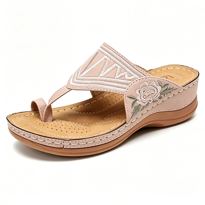 【🔥Oferta especial a mitad de precio🎁】🔥Sandalias retro bordadas de verano | Frescas y transpirables | Soporte ergonómico para el arco del pie | Sin fatiga para caminar todo el día | Antideslizantes y cómodas ✅