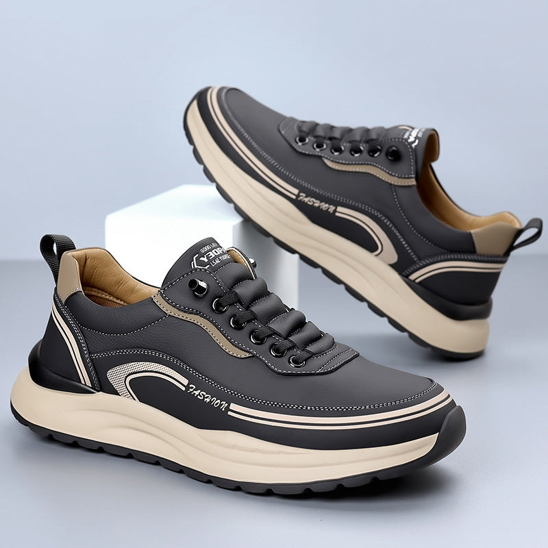 ⏰Μαύρα 50% έκπτωση👟 Παπούτσια πεζοπορίας, δέρμα υψηλής ποιότητας, ραμμένα στο χέρι