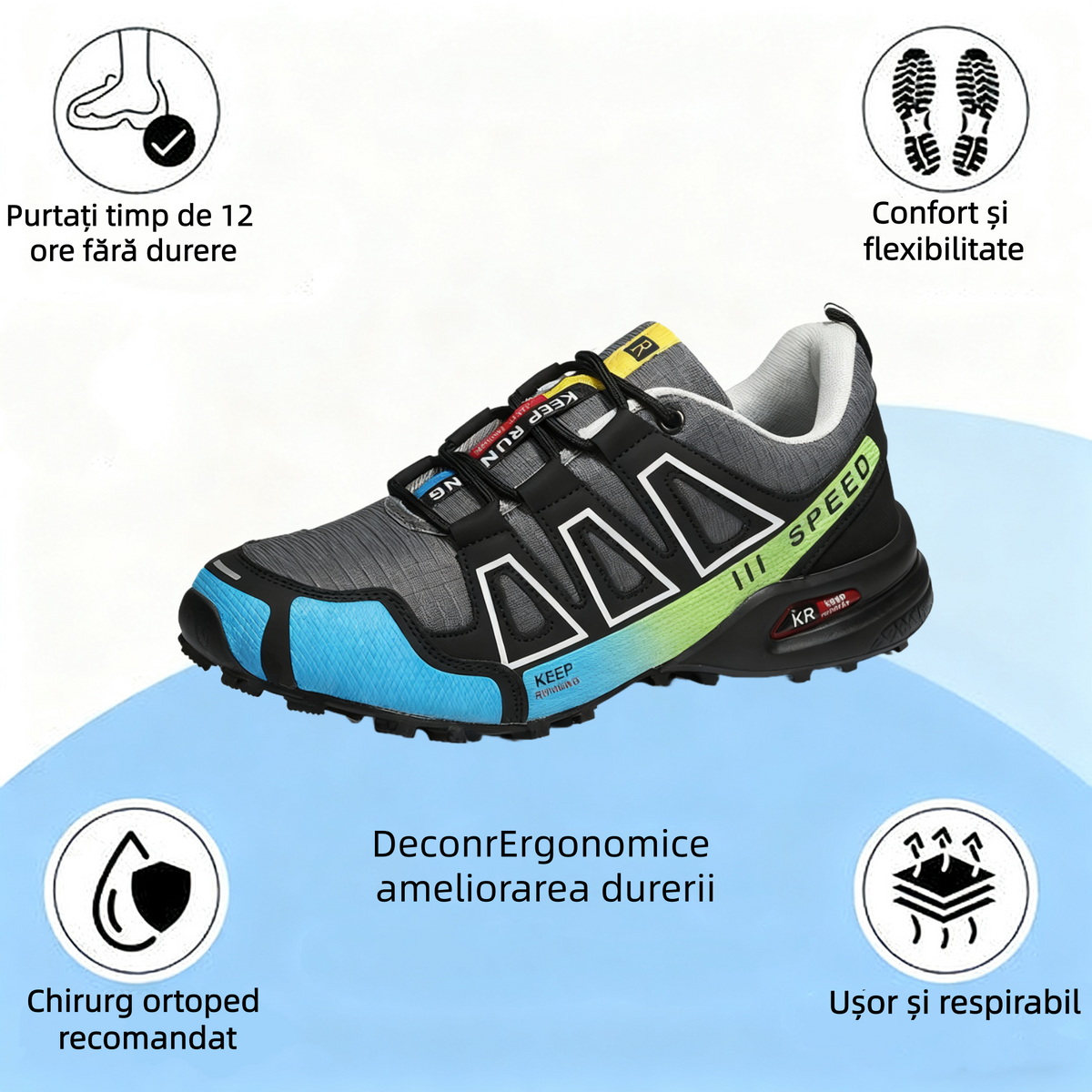 [⏰Reducerea de 55% de astăzi + livrare gratuită se termină în curând]Pantofi ortopedici cu design ergonomic pentru dureri de spate, articulații și picioare - unisex