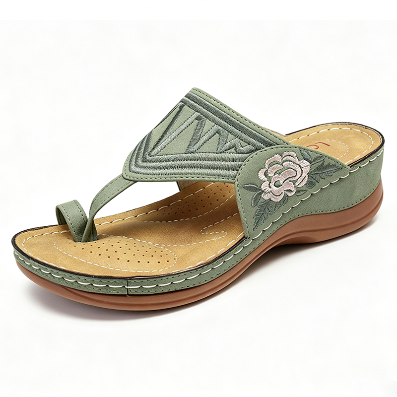 【🔥Oferta especial a mitad de precio🎁】🔥Sandalias retro bordadas de verano | Frescas y transpirables | Soporte ergonómico para el arco del pie | Sin fatiga para caminar todo el día | Antideslizantes y cómodas ✅