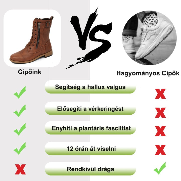 [🔥Ma féláron - Ne hagyja ki] Ergonomikusan Kialakított Ortopéd Cipők - Kiváló Minőségű Bőr 👞 Kézzel Varrott Női Csizmák