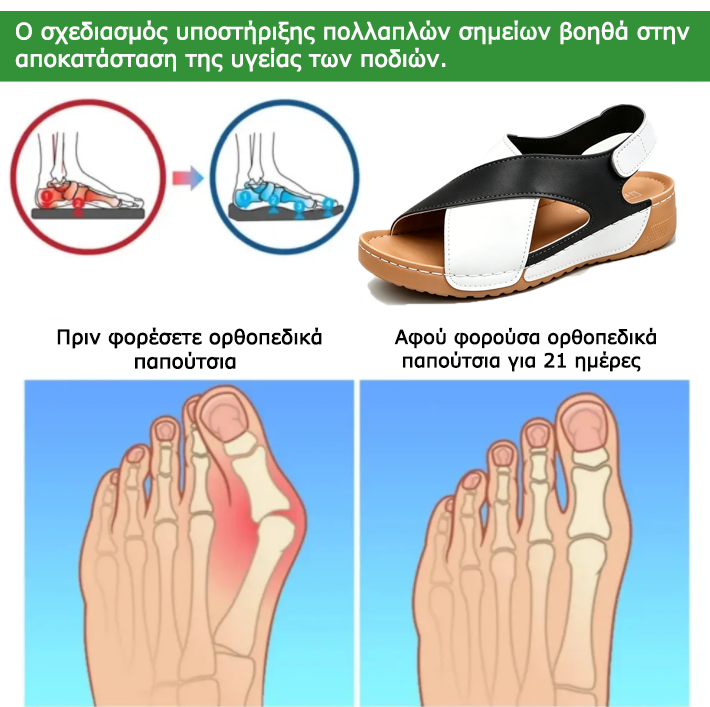 Ορθοπεδικά Παπούτσια Mazomen® [🔥Περιορισμένης Διάρκειας 50% Έκπτωση🎁] Καλοκαιρινά Ορθοπεδικά Σανδάλια👡 | Εργονομικός Σχεδιασμός | Άνετα και Αναπνέοντα | Ανακουφίζει από την Κόπωση και τον Πόνο | Περπατήστε Εύκολα Όλη Μέρα✅