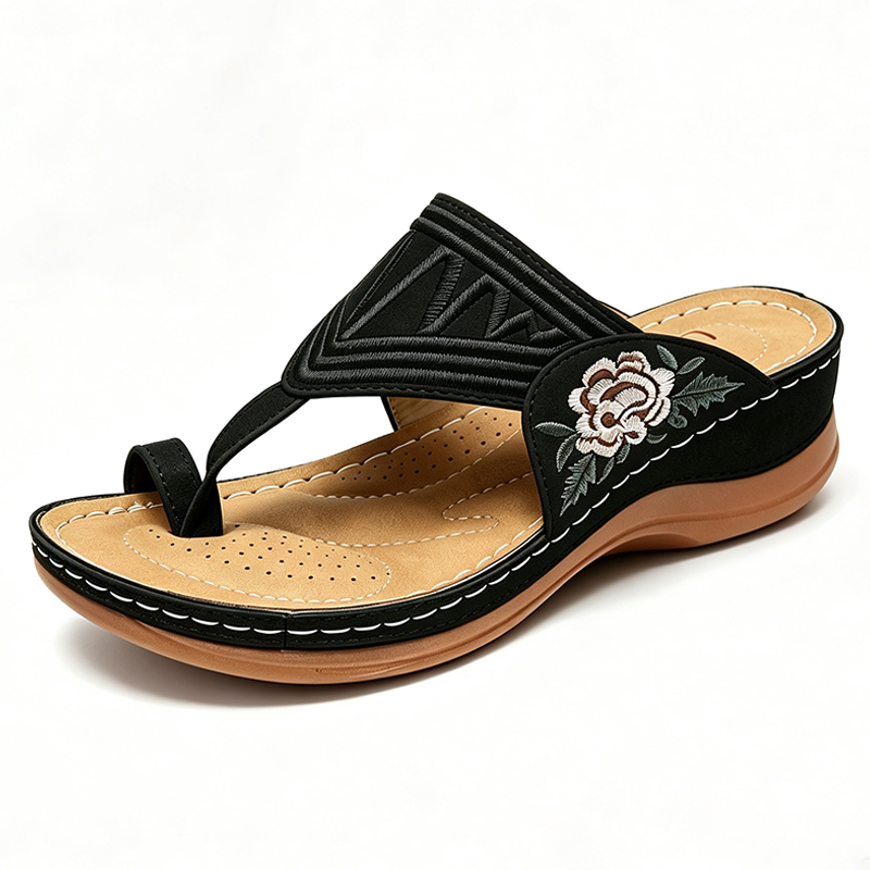 【🔥Oferta especial a mitad de precio🎁】🔥Sandalias retro bordadas de verano | Frescas y transpirables | Soporte ergonómico para el arco del pie | Sin fatiga para caminar todo el día | Antideslizantes y cómodas ✅