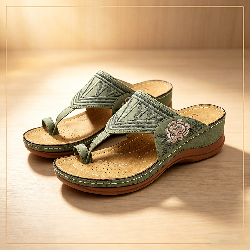 【🔥Oferta especial a mitad de precio🎁】🔥Sandalias retro bordadas de verano | Frescas y transpirables | Soporte ergonómico para el arco del pie | Sin fatiga para caminar todo el día | Antideslizantes y cómodas ✅