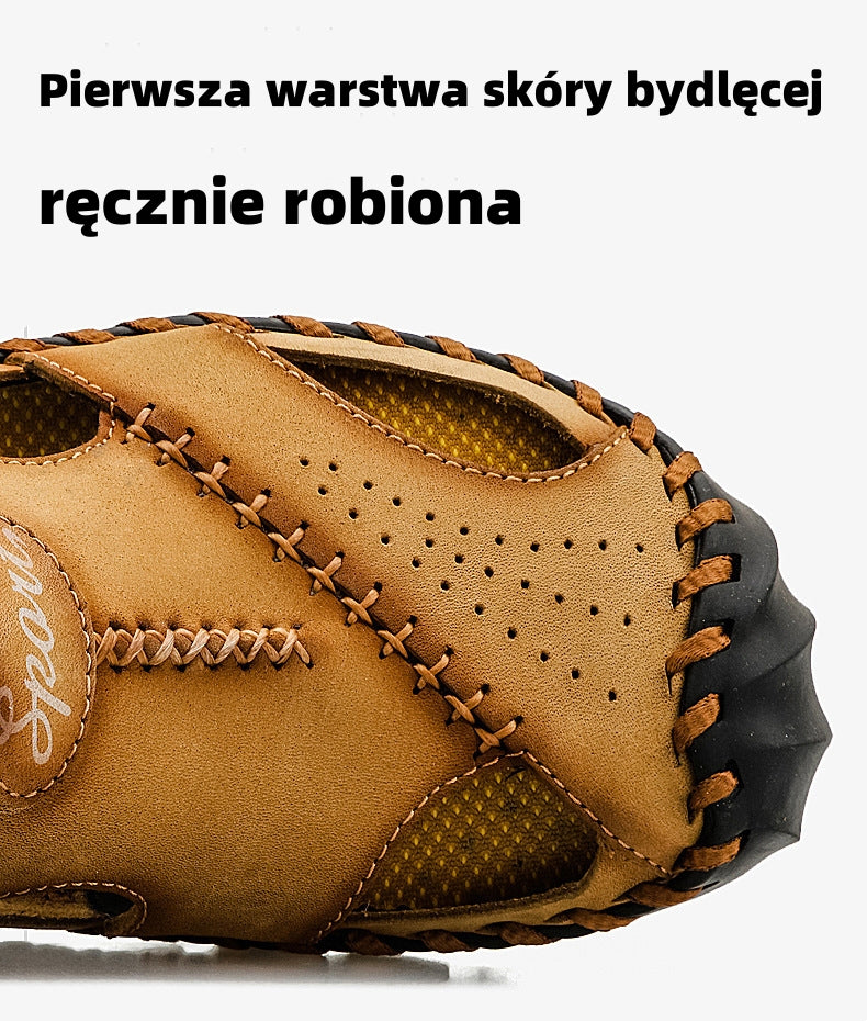 【⏰Nové kožené papuče sú v zľave za polovičnú cenu, po obmedzenú dobu, dnes! 】Vyrobené z vysoko kvalitnej hovädzej kože, je pohodlné a priedušné a dokáže zmierniť únavu nôh. Najlepšie topánky na leto