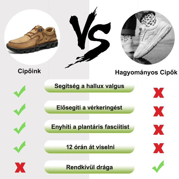 【🎁50% kedvezmény ma - ne hagyd ki】 Ergonomikus kialakítású ortopéd cipő - kiváló minőségű bőr + kézzel varrott 👞